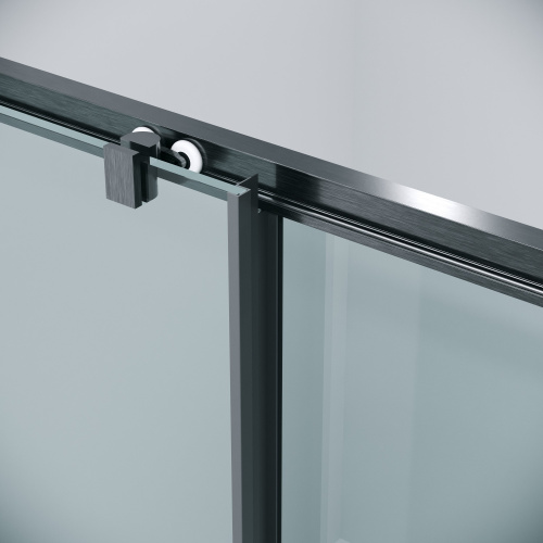 картинка Дверь в нишу 100.K33.02.130.42.00 Cosmo (130*195) графит сатин, стекло прозрачное, 1 место от магазина Сантехстрой