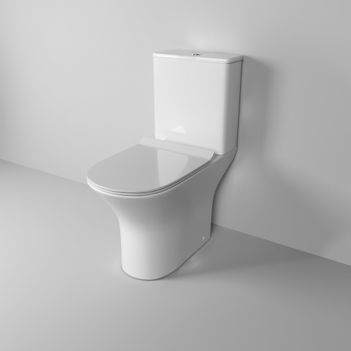картинка Унитаз Classic GR-4465S (650*340*790) напольный БЕЗОБОДКОВЫЙ с тонкой крышкой, 2 места от магазина Сантехстрой