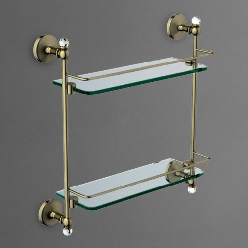 картинка Стеклянная полка Art&Max Antic Crystal AM-E-2682BSJ-Br Бронза от магазина Сантехстрой