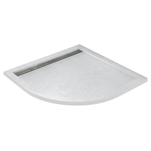 картинка Поддон для душа из искусственного мрамора Cezares TRAY-AS-R-100-30-W радиальный, белый от магазина Сантехстрой