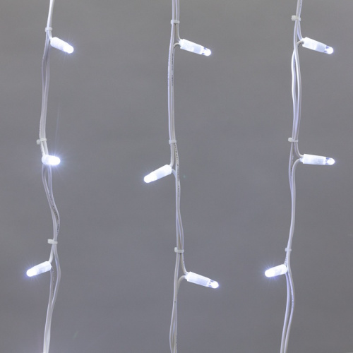 картинка Гирлянда Айсикл (бахрома) светодиодный,  5,6 х 0,9 м,  белый провод КАУЧУК,  230 В,  диоды белые,  240 LED NEON-NIGHT от магазина Сантехстрой