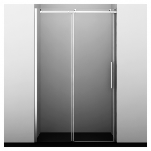 картинка Дверь душевая Wasserkraft Dinkel 58R30/Alme 15R30 130х200 см, в нишу, раздвижная, серебристый профиль от магазина Сантехстрой
