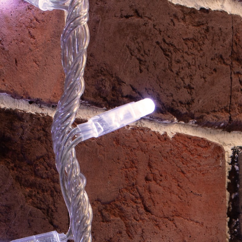 картинка Гирлянда Светодиодный Дождь 2х6м,  эффект водопада,  прозрачный провод,  24В,  диоды БЕЛЫЕ от магазина Сантехстрой