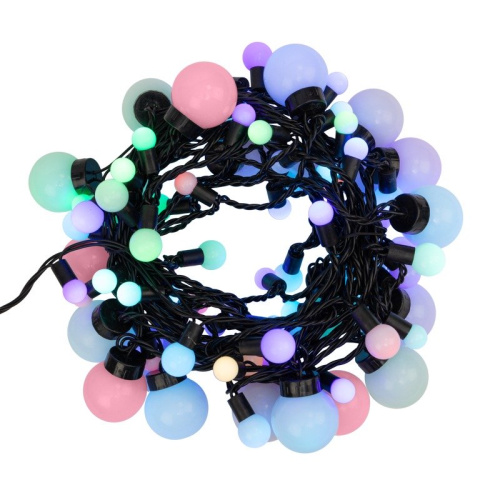 картинка Гирлянда Мультишарики 17,5мм,  Ø23мм,  Ø17,5мм,  Ø45мм 10м черный ПВХ,  80 диодов,  цвет RGB от магазина Сантехстрой