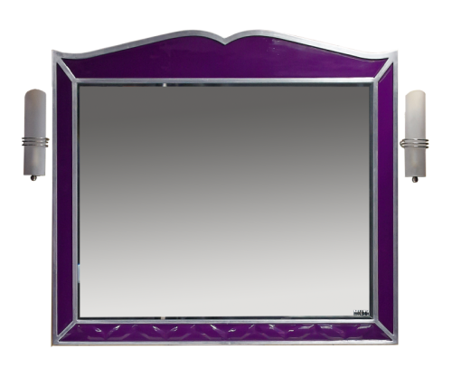 картинка Анжелика - 100 Зеркало сиреневое  сусальное серебро со светильниками Л-Анж02100-411Св от магазина Сантехстрой