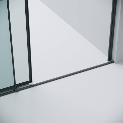 картинка Дверь в нишу 100.K33.01.110.42.00 Galaxy (110*195) графит сатин, стекло прозрачное, 1 место от магазина Сантехстрой