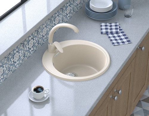 картинка Кухонная мойка GranFest Quarz GF-Z08 Песочная от магазина Сантехстрой