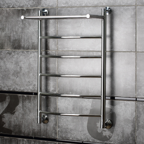картинка Водяной полотенцесушитель Тругор Приоритет 1 П НП 80x50 с полкой Хром от магазина Сантехстрой