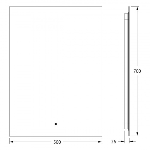 картинка Зеркало с фацетом и LED-подсветкой настенное GLOW DEFESTO 50x70 см, DF 2504R от магазина Сантехстрой