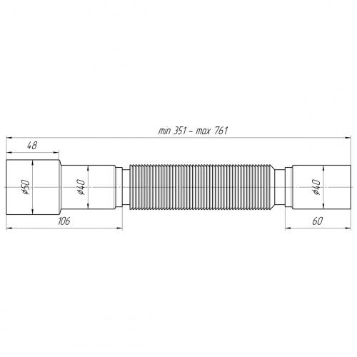картинка Гибкая труба Ани Пласт 40*40/50 (K406) от магазина Сантехстрой