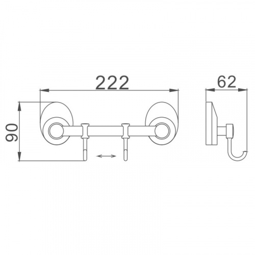 картинка Планка с крючками для полотенец Haiba хром (HB1615-2) от магазина Сантехстрой