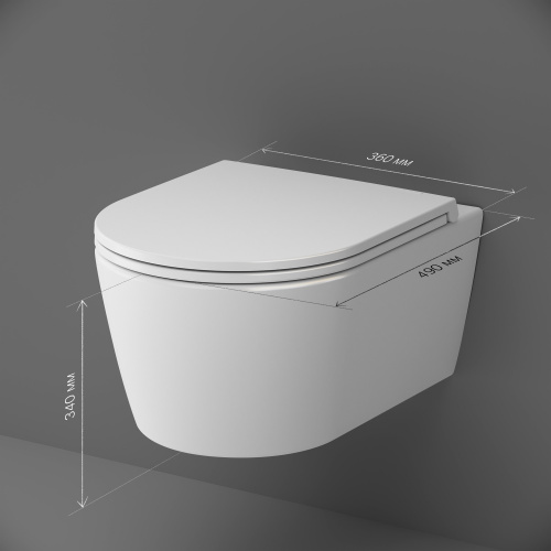 картинка C8F1700SC Func подвесной унитаз 49 см FlashClean с сиденьем микролифт от магазина Сантехстрой