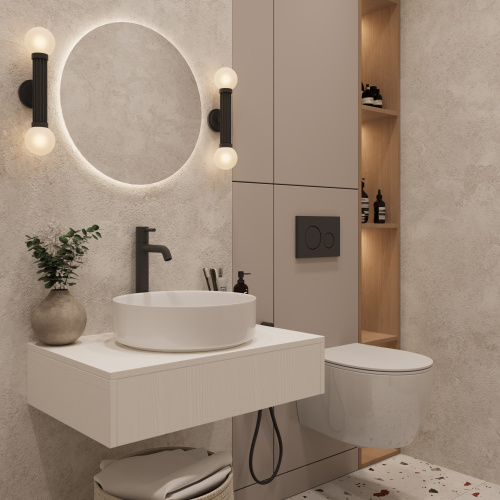 картинка Раковина накладная Oliveeka 9514A на столешницу 305-305 белая от магазина Сантехстрой