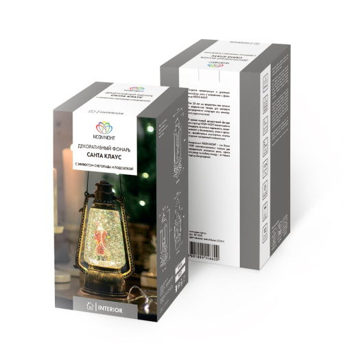 картинка Декоративный LED-фонарь с эффектом снегопада и подсветкой Санта-Клаус USB,  теплое белое свечение NEON-NIGHT от магазина Сантехстрой