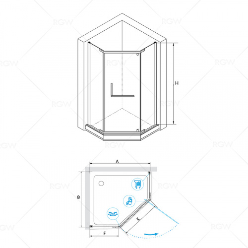 картинка Душевой уголок RGW 35088188-11 от магазина Сантехстрой