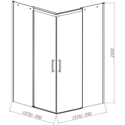 картинка Душевой уголок Vincea vss-4d100clb от магазина Сантехстрой