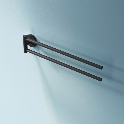 картинка A85A32622 X-Joy, Двойная вешалка-вертушка для полотенец черный от магазина Сантехстрой