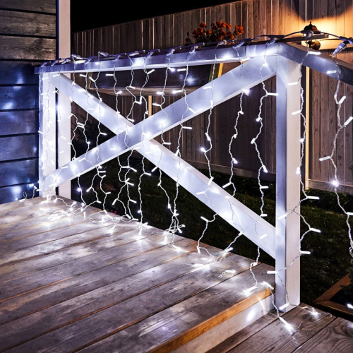 картинка Гирлянда Светодиодный Дождь 2х1,5м,  постоянное свечение,  прозрачный провод,  230 В,  диоды БЕЛЫЕ от магазина Сантехстрой