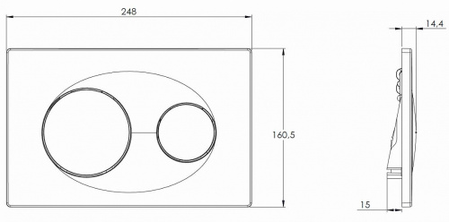 картинка Кнопка смыва Azario двойная, хром глянец (AZ-8200-0011) от магазина Сантехстрой