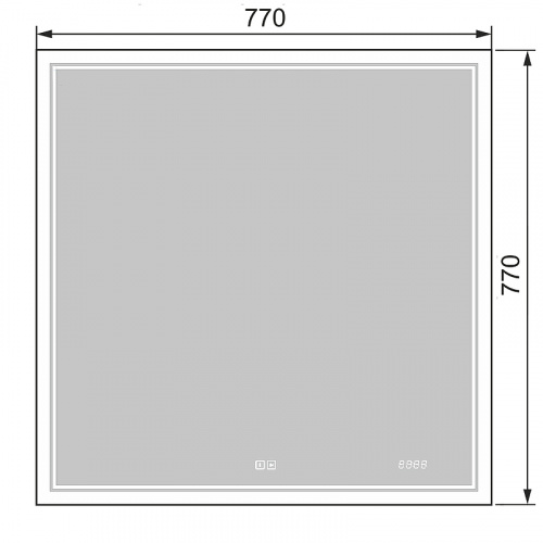 картинка Зеркало Jorno Glass 80 Gla.02.77/W с подсветкой с сенсорным выключателем с часами и обогревом от магазина Сантехстрой
