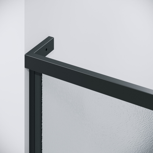 картинка Дверь в нишу 100.K33.03.100.21.02 Pragma (100*195) черный матовый, стекло шиншилла, 1 место от магазина Сантехстрой