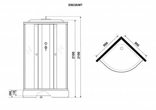 картинка Душевая кабина Niagara e90/26/mt от магазина Сантехстрой