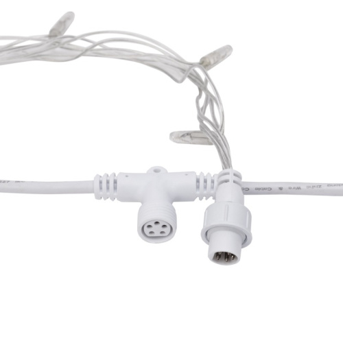 картинка Гирлянда Светодиодный Дождь 2х6м,  эффект водопада,  прозрачный провод,  24В,  диоды БЕЛЫЕ от магазина Сантехстрой