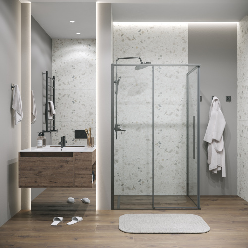 картинка Душевое ограждение Grossman Galaxy 100.K33.01.140.42.00-200.K33.01.90.42.00 (140х90х195) раздвижная,графит сатин,стекло прозрачное,2 места от магазина Сантехстрой