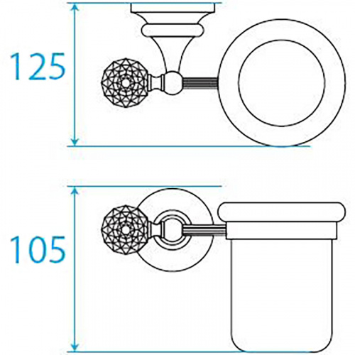 картинка Стакан для зубных щеток Cezares Olimp OLIMP-TUM-03/24-Sw Золото 24 карат от магазина Сантехстрой