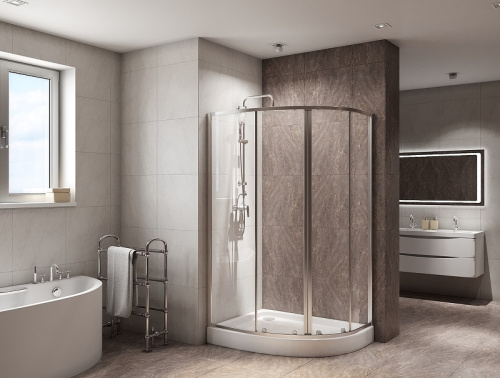 картинка Душевой уголок BelBagno Due 100х80 DUE-RH-2-100/80-C-Cr профиль Хром стекло прозрачное от магазина Сантехстрой