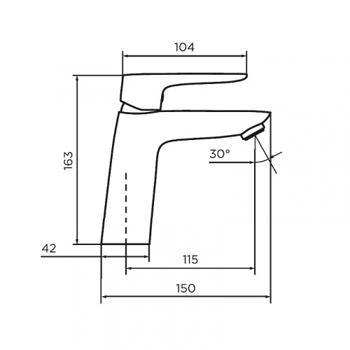 картинка D40102122 Prime new смеситель для умывальника, черный от магазина Сантехстрой
