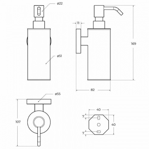 картинка Дозатор для жидкого мыла Cezares Relax RELAX-SOIS-M-NOP Черный матовый от магазина Сантехстрой