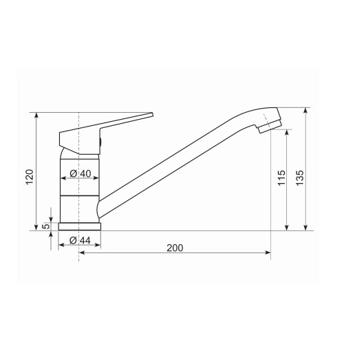 картинка Смеситель для кухни Practik слоновая кость (PR-01-002) от магазина Сантехстрой