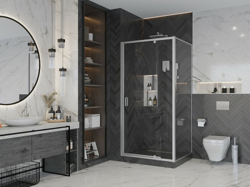 картинка Душевой уголок Ambassador Elysium 100x80 111021104KX-80KX профиль Хром стекло прозрачное от магазина Сантехстрой