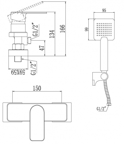 фото смеситель для душа savol s-600705 хром