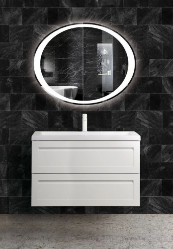 картинка Тумба под раковину Art&Max Platino AM-Platino-900-2C-SO-BM 90,2х48 см подвесная, белый матовый от магазина Сантехстрой