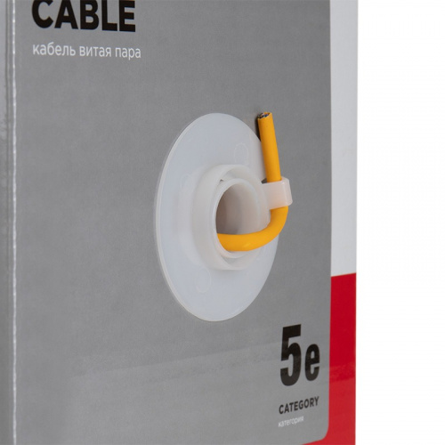 картинка Кабель витая пара U/UTP,  CAT 5e,  ZH нг(А)-HF,  4PR,  24AWG, INDOOR, SOLID,  оранжевый,  305 м,  REXANT от магазина Сантехстрой