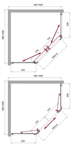 картинка Душевой уголок BelBagno Uno 100х100 UNO-195-P-2-100-C-Cr профиль Хром стекло прозрачное от магазина Сантехстрой