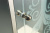 картинка Душевой уголок Cezares GIUBILEO-AH-1-120/90-SCORREVOLE-CP-Br стекло прозрачное с матовым принтом профиль Бронза от магазина Сантехстрой