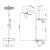 картинка GATTONI CIRCLE TWO Комплект для душа: монокомандный смеситель, душевая стойка, душевая лейка 250мм, ручной душ, цвет NERO OPACO от магазина Сантехстрой
