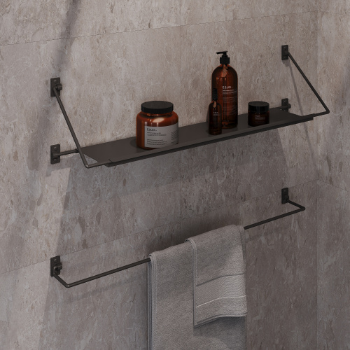 картинка Полка-вешалка Niagara Nova NG9020B (90 см) черный матовый,1 место от магазина Сантехстрой