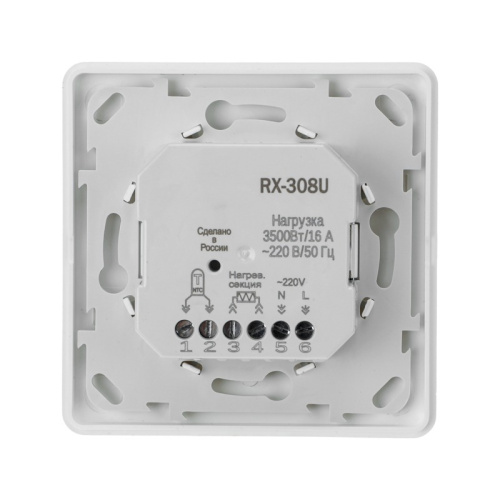 картинка Терморегулятор механический RX-308U (белый) (совместим с Schneider серии Unica) REXANT от магазина Сантехстрой
