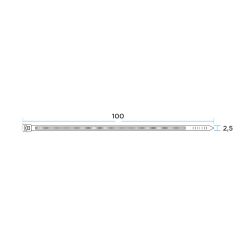 картинка Стяжка кабельная нейлоновая 100x2,5мм,  синяя (25 шт/уп) REXANT от магазина Сантехстрой