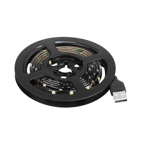 картинка LED лента 1м с USB коннектором 5 В,  8 мм,  IP65, SMD 2835, 60 LED/m,  цвет свечения теплый белый (3000 K) LAMPER от магазина Сантехстрой