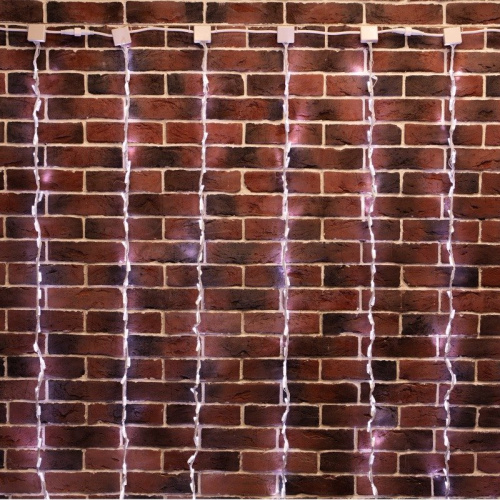 картинка Гирлянда LED - Умный дождь,  3 секции 1x3 м,  4x3 нитей,  30W,  24V,  8 каналов,  672 БЕЛЫХ диода,  IP65 от магазина Сантехстрой