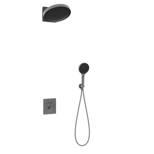 картинка Душевой комплект Inspire VSFW-3I21MT3GM встраиваемый, термостатический, двухрежимный, вороненая сталь от магазина Сантехстрой