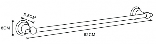 картинка Полотенцедержатель Azario ELVIA трубчатый одинарный, золото (AZ-91101G) от магазина Сантехстрой