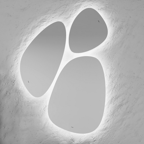 картинка Зеркало Jorno Stone 80 Stn.05/W/JR с подсветкой капля (3 шт) от магазина Сантехстрой