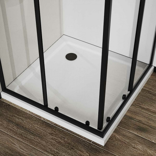 картинка Душевой уголок Vincea City 100х80 VSS-5CT8010CLB профиль Черный стекло прозрачное от магазина Сантехстрой