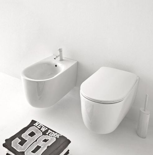 картинка Биде Kerasan Nolita 532530*1 подвесное Белое матовое от магазина Сантехстрой